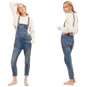 Free People washed denim overalls sz 30 EUC